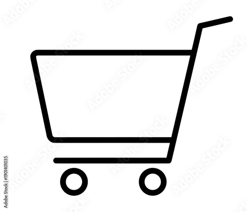 Shopping cart icon vector illustration, ecommerce retail checkout symbol on transparent background