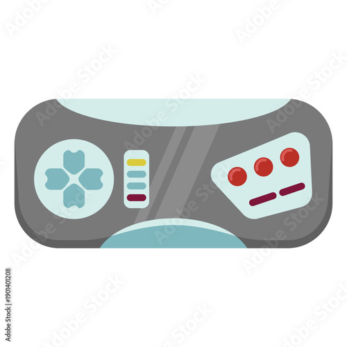 Square old school gaming joystick semi flat