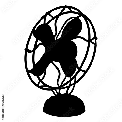 Antique fan silhouette