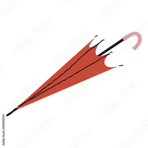 Red umbrella semi flat