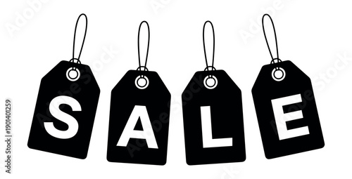 Sale discount tag collection vector, ecommerce retail promotion labels on transparent background