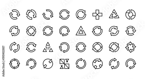 Collection of various traffic and warning road signs in simplified black and white designs Vector