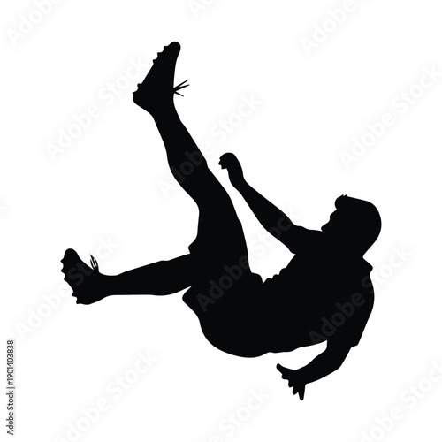Man falling down in silhouette