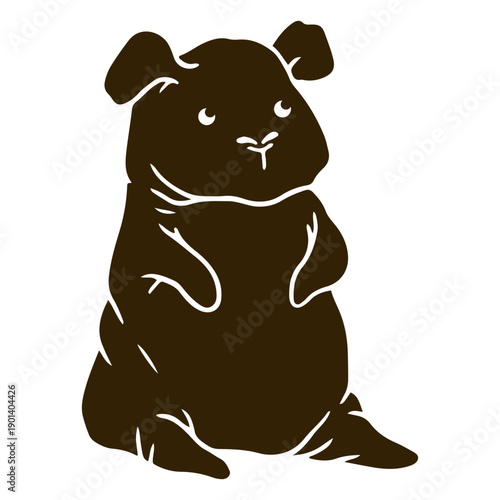 Furless guinea pig cut out