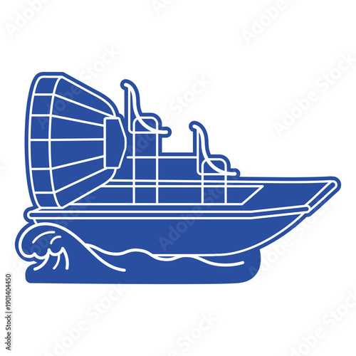 Water activity airboat boat silhouette
