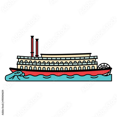 Paddle steamer boat water transport
