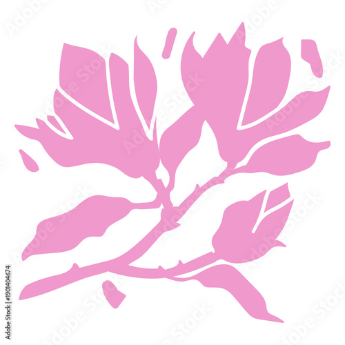 Pink flowers nature designs cut out