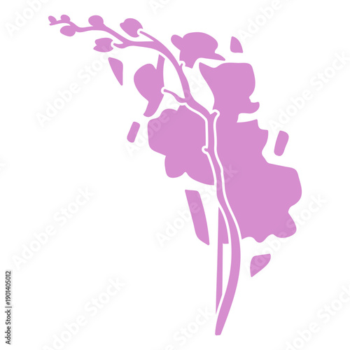Sakura purple flowers cut out