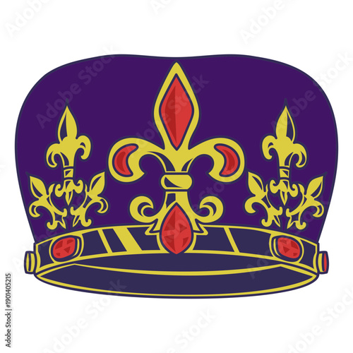 Prom king crown color stroke