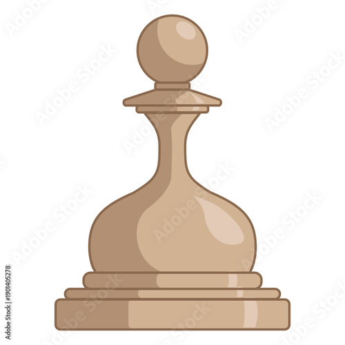 Pawn chess piece white color stroke