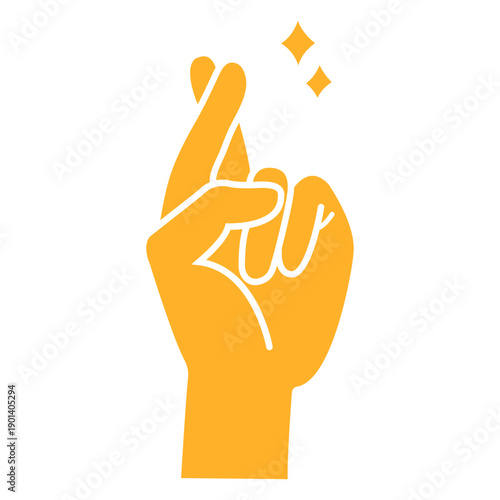 Fingers crossed hand cut out element