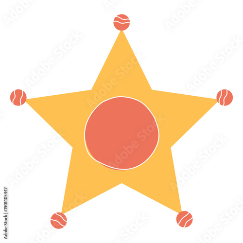 Wild west sheriff star semi flat