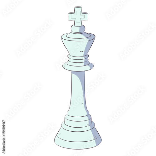 King white chess piece line art illustration