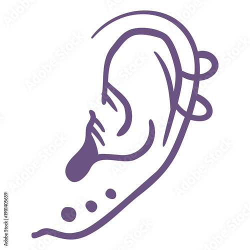 Pierced ear filled stroke