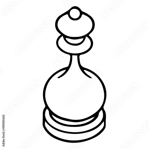 Simple queen chess piece stroke