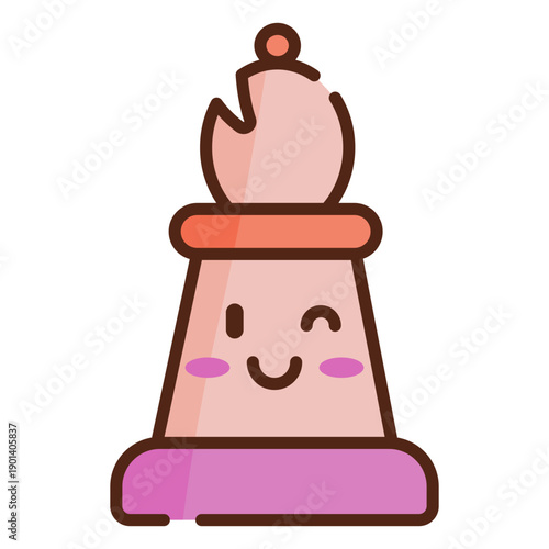 Pawn cute chess piece color stroke