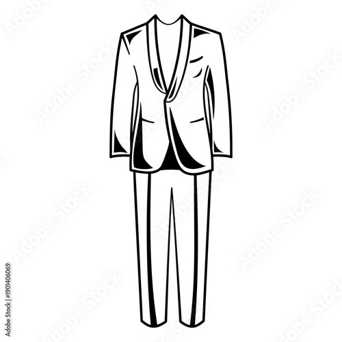 White wedding suit filled stroke