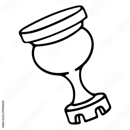 Simple rook chess piece facing down stroke