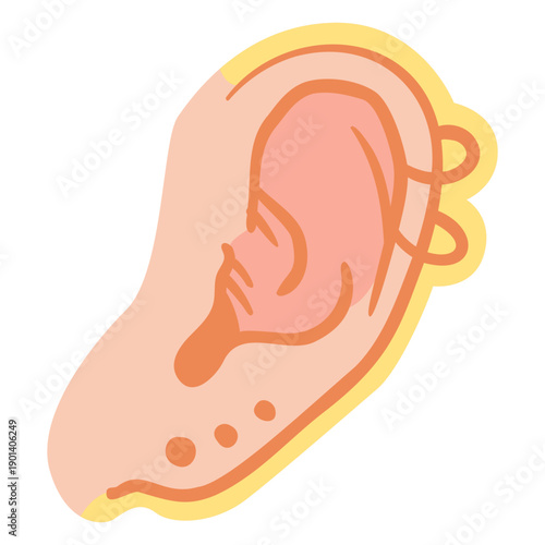 Pierced ear semi flat