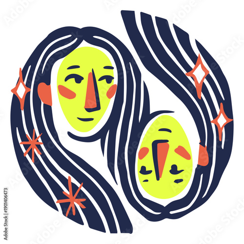 Zodiac signs gemini semi flat