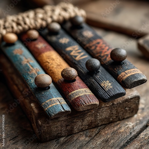 Vintage style bamboo xylophone design high resolution picture