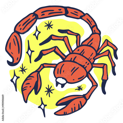 Zodiac signs scorpio color stroke