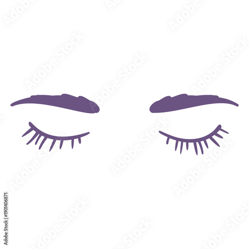 Close eyelids filled stroke