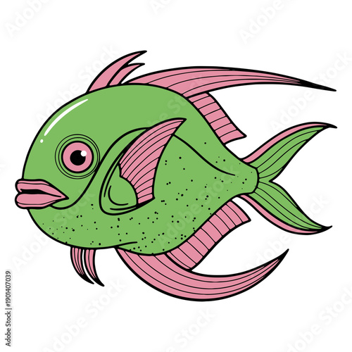 Green fish swimming