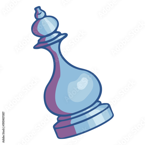 Sideways king chess piece color illustration