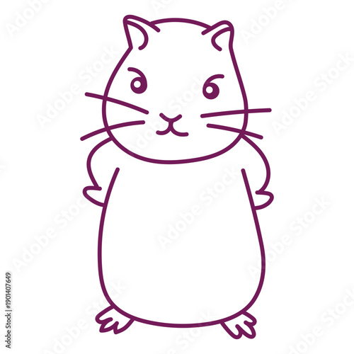 Angry cute hamster stroke