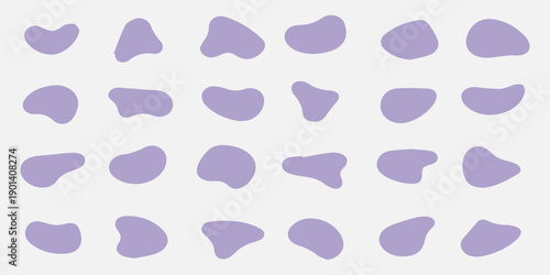 Organic amoeba colourful  blob shape abstract vector illustration isolated on white background. Set of irregular stains and round blots form graphic elements. illustration eps file
