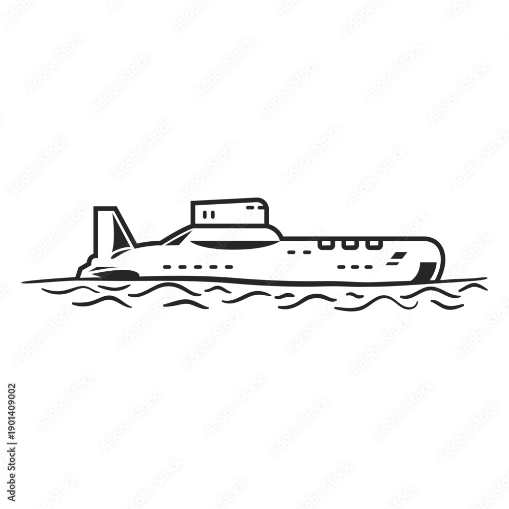 Obraz premium Metal submarine boat navy water transport