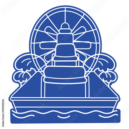 Water activity airboat silhouette