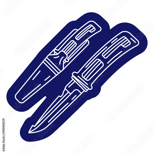 Blue knives cutout