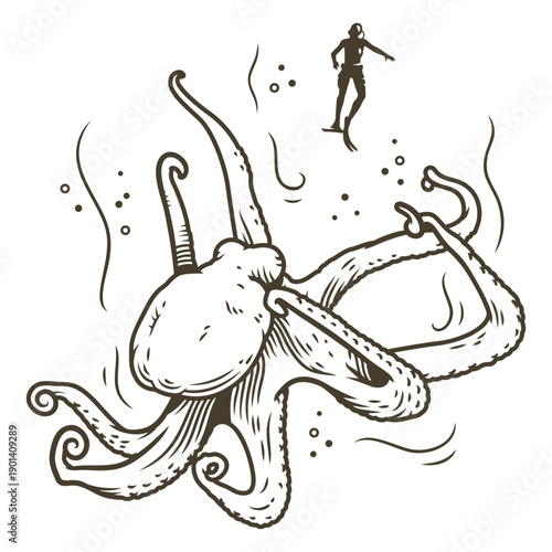 Octopus stroke vintage