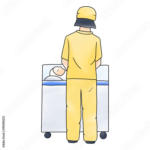 Nurse with baby backview