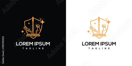 Cleanliness Shield Logo Broom Spray Bottle Sparkle.