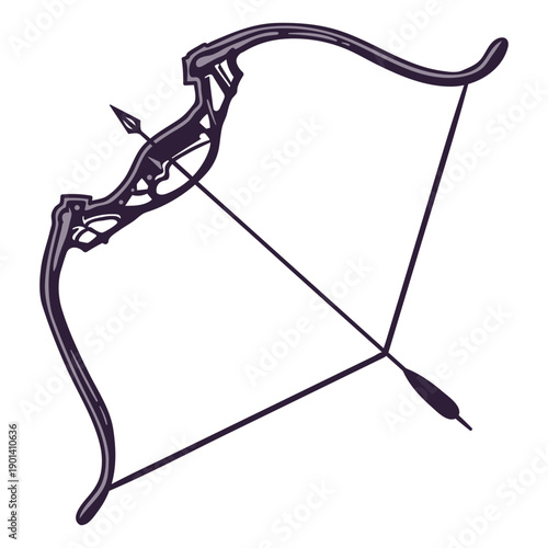 Archery compound bow with arrow