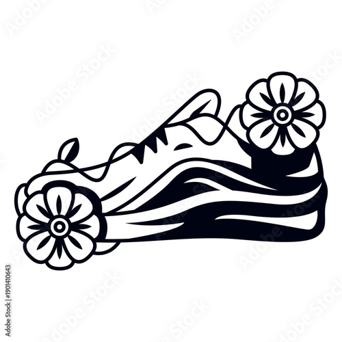 Running marathon flowers shoe