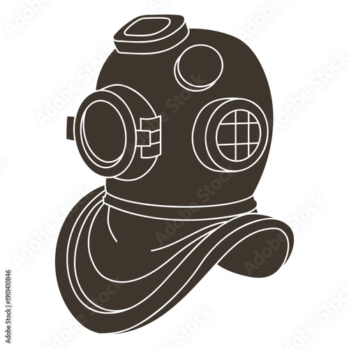 Diving suit helmet cutout