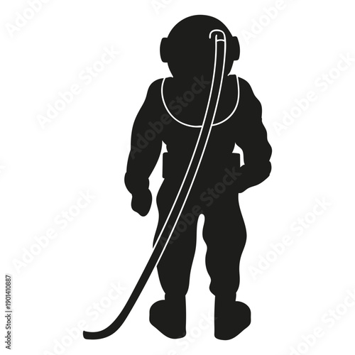 Diver in diving suit backview