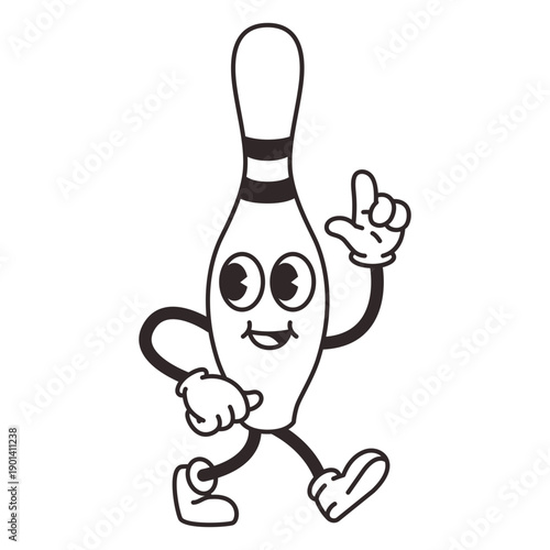 Happy pin filled stroke cartoon