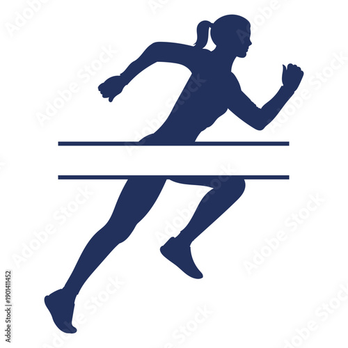 Marathon woman people silhouette