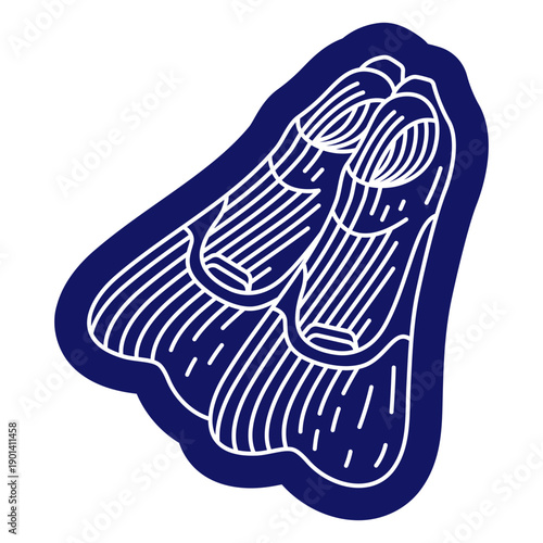 Watersports fins cutout