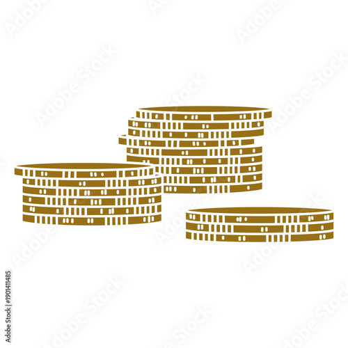 Coins stack cut out