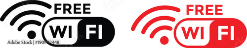 Free wifi zone icon set. Wireless connection icon. internet spot designation. Network wifi business concept. Radio waves signal
