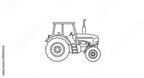 High-Quality Illustration of a Tractor for Agricultural and Farming Projects
