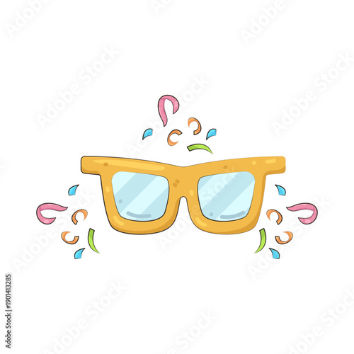 Illustration of Glasses with Confetti