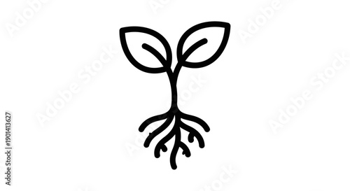 Young Plant Sprouting from Soil with Fresh Green Leaves for Growth Ecology