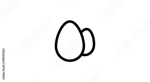 Minimalistic Black and White Line Drawing of an Egg Shape for Creative Design Projects
